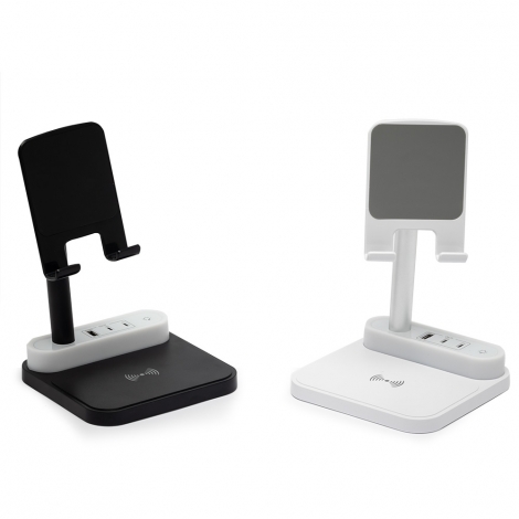 BASE DE CARREGAMENTO COM SUPORTE CELULAR E LUMINÁRIA