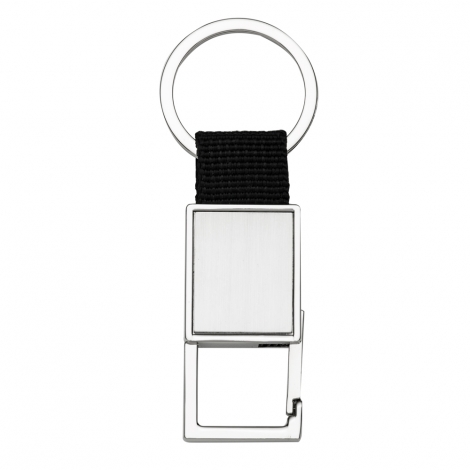 CHAVEIRO METAL RETANGULAR C/ NYLON PRETO