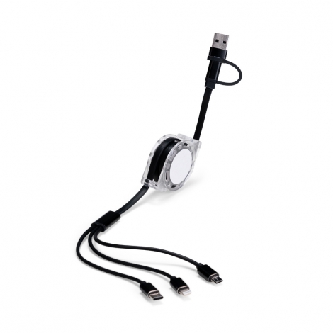 CABO USB RETRÁTIL 3 EM 1