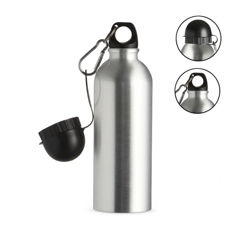 SQUEEZE ALUMINIO 500ML C/ BICO E MOSQUETÃO