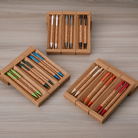 KIT ECOLÓGICO CANETA E LAPISEIRA CORTIÇA
