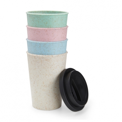 COPO FIBRA DE ARROZ C/ TAMPA 450ML